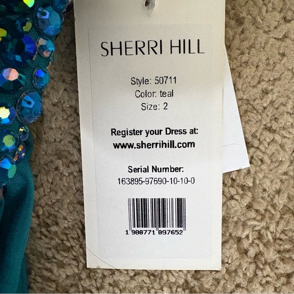 Sherri Hill Teal Rhinestone Halter Homecoming/Cocktail Dress - Size: 2 - NWT - Picture 8 of 14